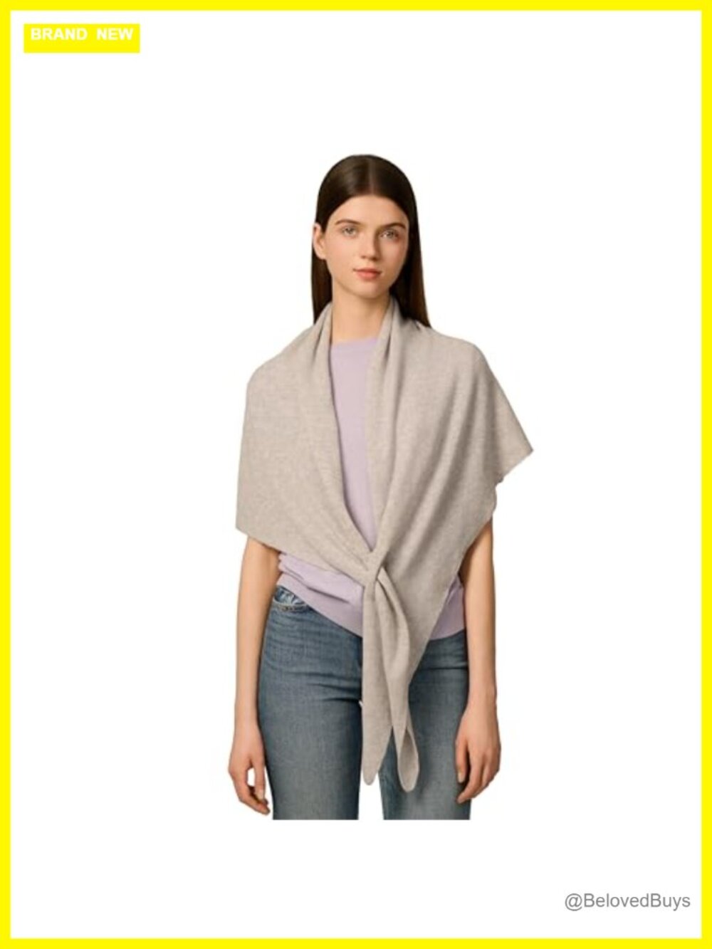 Cashmere Wool Blend Shawl Wrap Women Oversized Triangle Scarf Pashmina